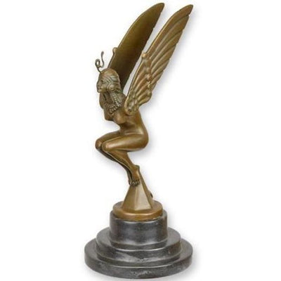Kneeling Fairy Sculpture | Handcrafted Bronze Decor | Gift Idea