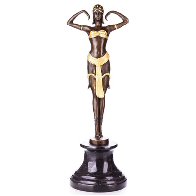 Art Deco Tribal Dancer | Handcrafted Bronze Decor | Gift Idea