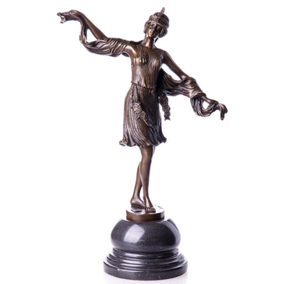 Art Deco Veiled Dancer | Handcrafted Bronze Decor | Gift Idea