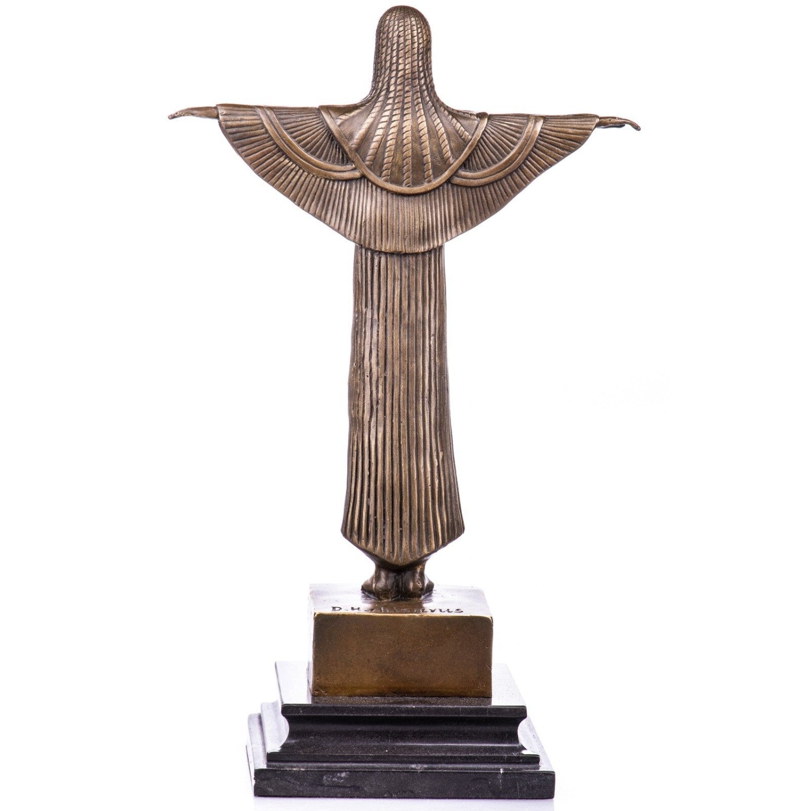 Egyptian Winged Goddess Figure | Handcrafted Bronze Decor