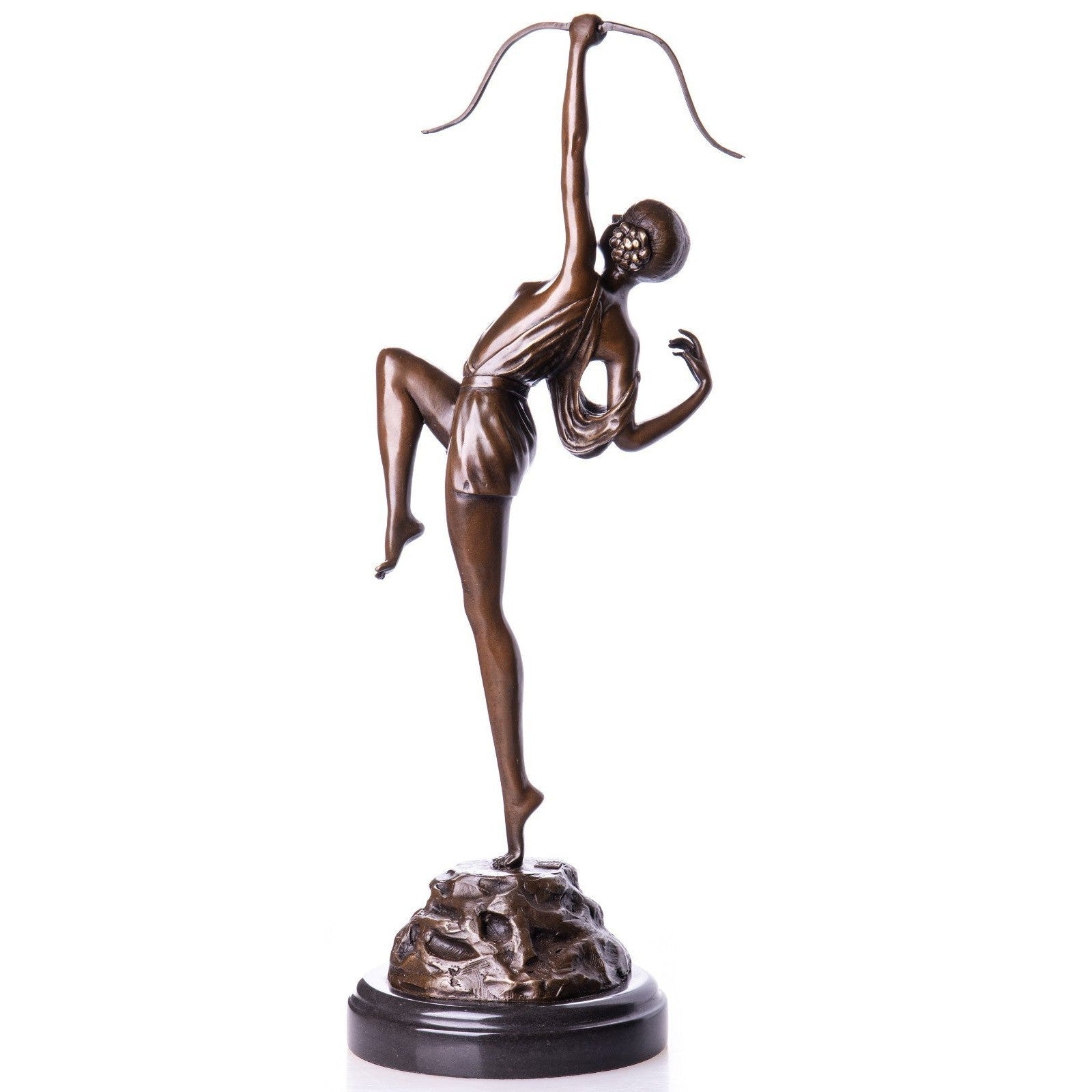 Art Deco Archer Maiden | Handcrafted Bronze Decor