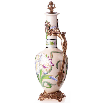 Art Nouveau Floral Ewer Vase | Handcrafted Porcelain Decor