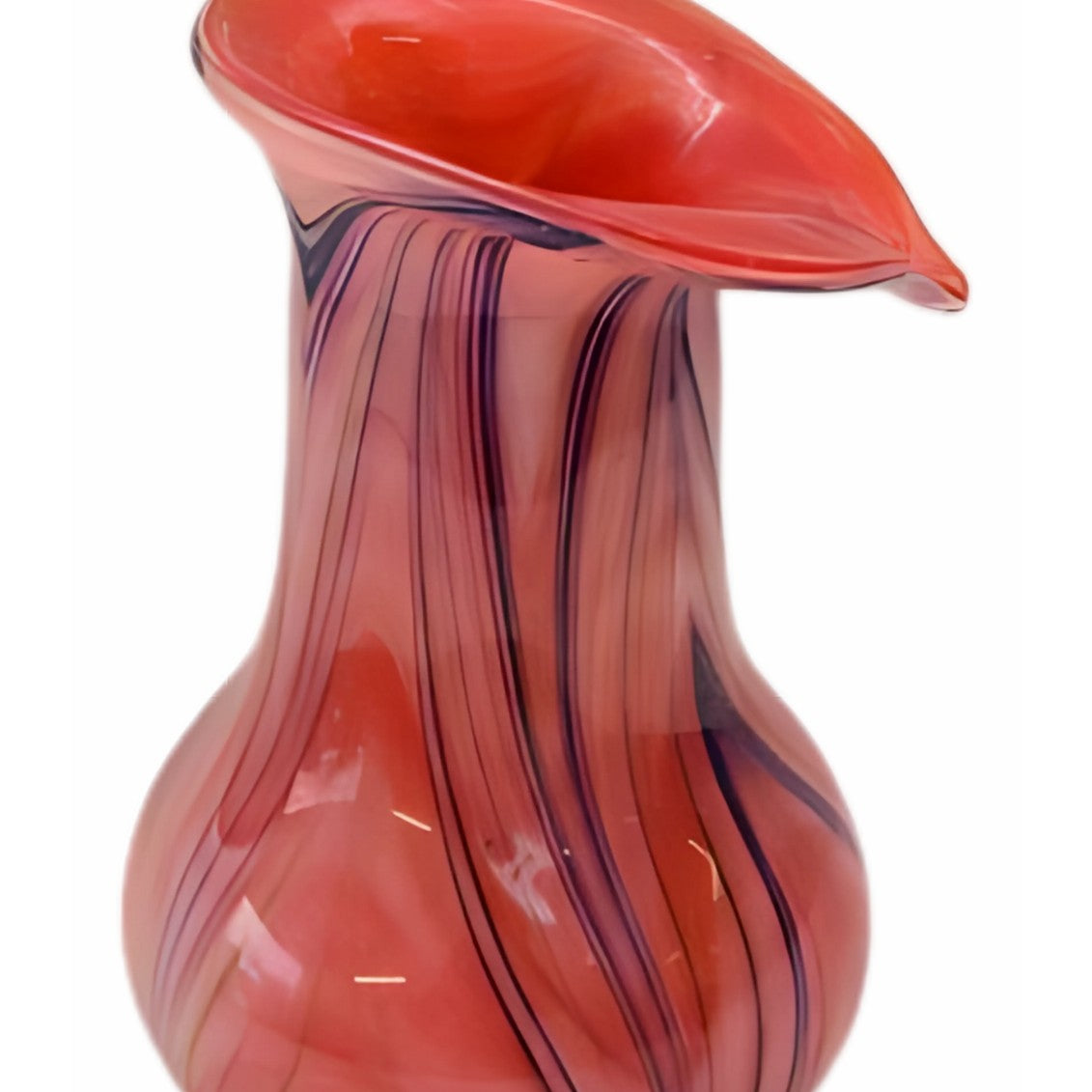 Red Art Glass Vase | Handcrafted Glass Decor | Unique Home Accent