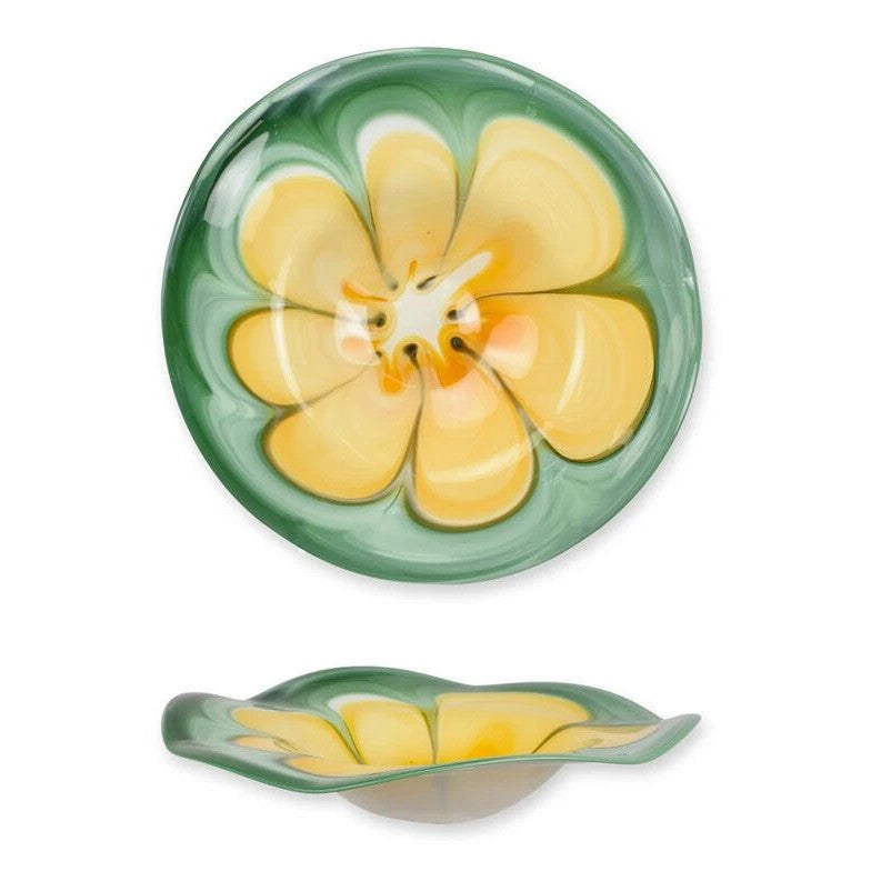 Floral Glass Bowl | Handcrafted Glass Decor | Unique Home Accent