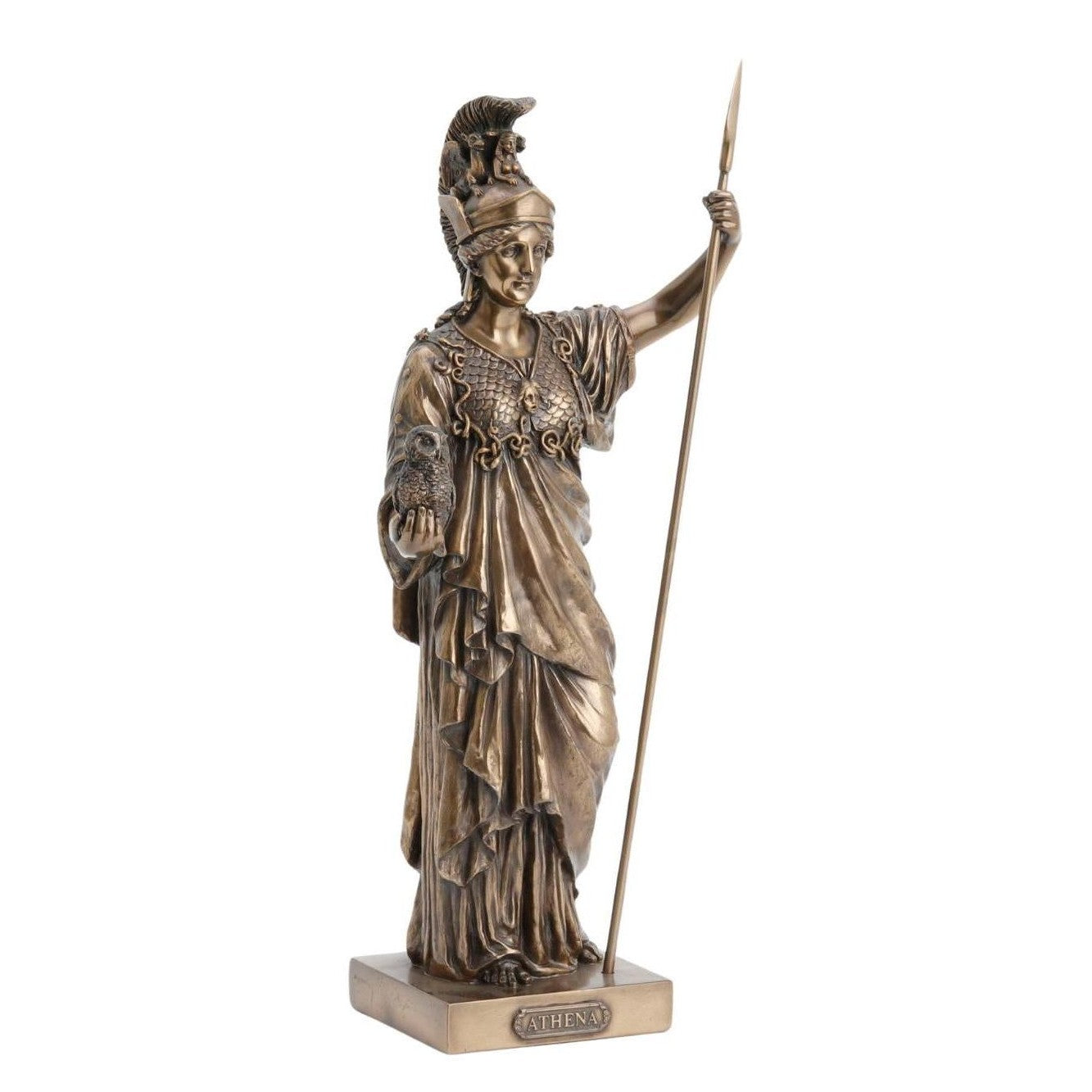 Athena with Owl and Spear | Animal Sculptures | Home Decor