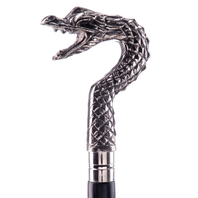 Walking stick with brass knob in the shape of a dragon | Handcrafted