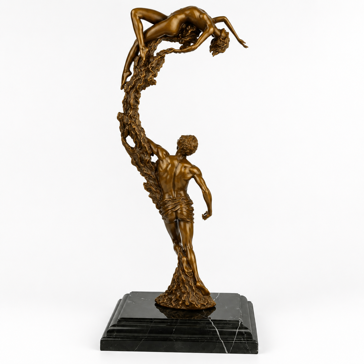 Ascending Lovers Sculpture | Handcrafted Bronze Decor | Gift Idea