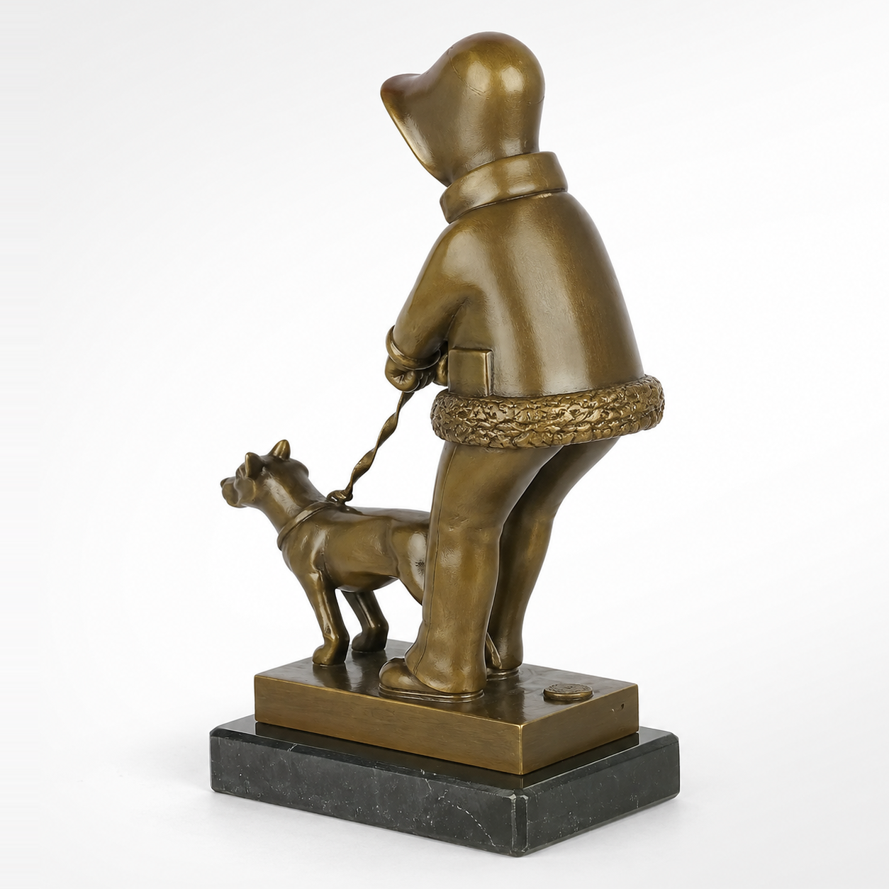 Young Girl Walking Her Dog | Animal Sculptures | Home Decor