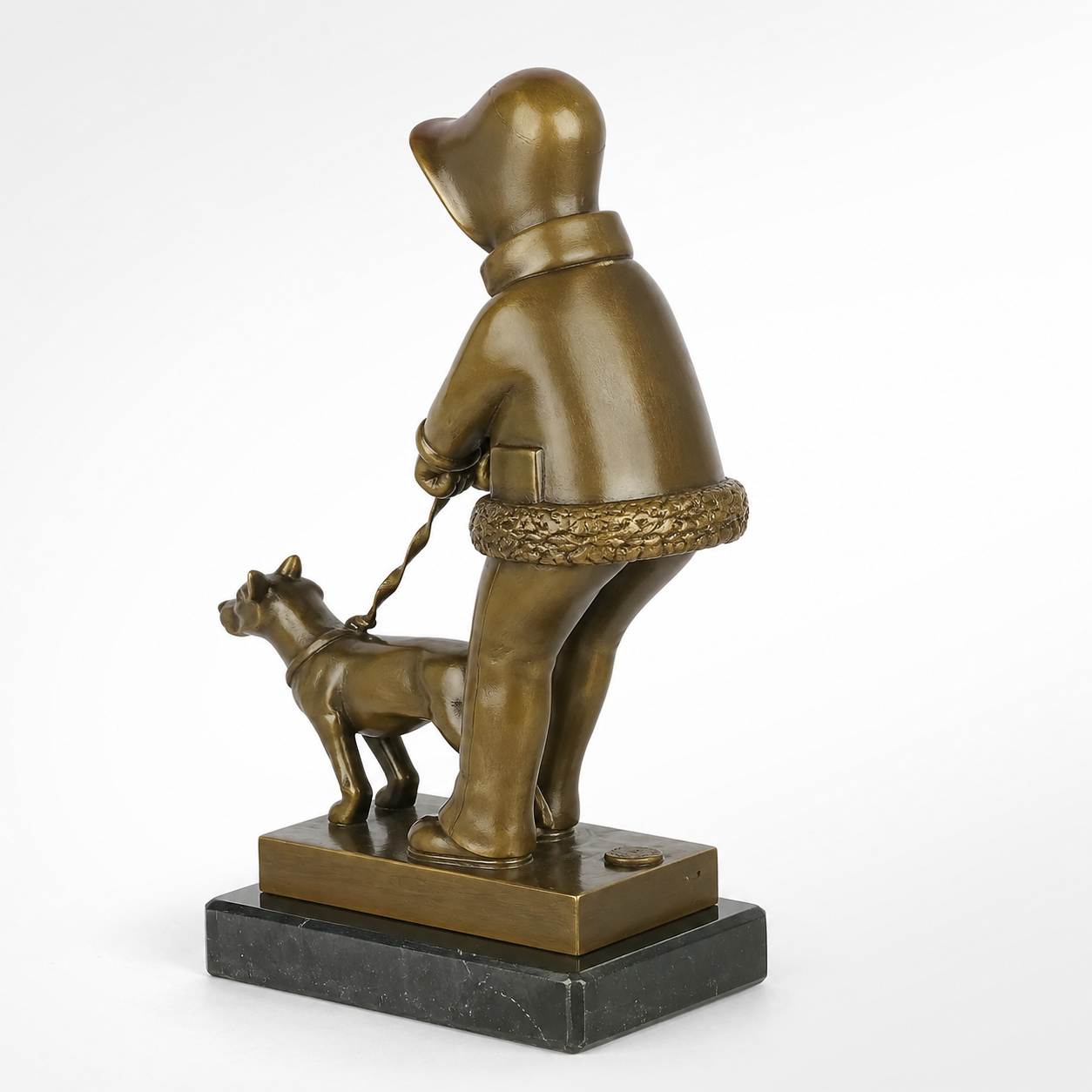 Young Girl Walking Her Dog | Animal Sculptures | Home Decor
