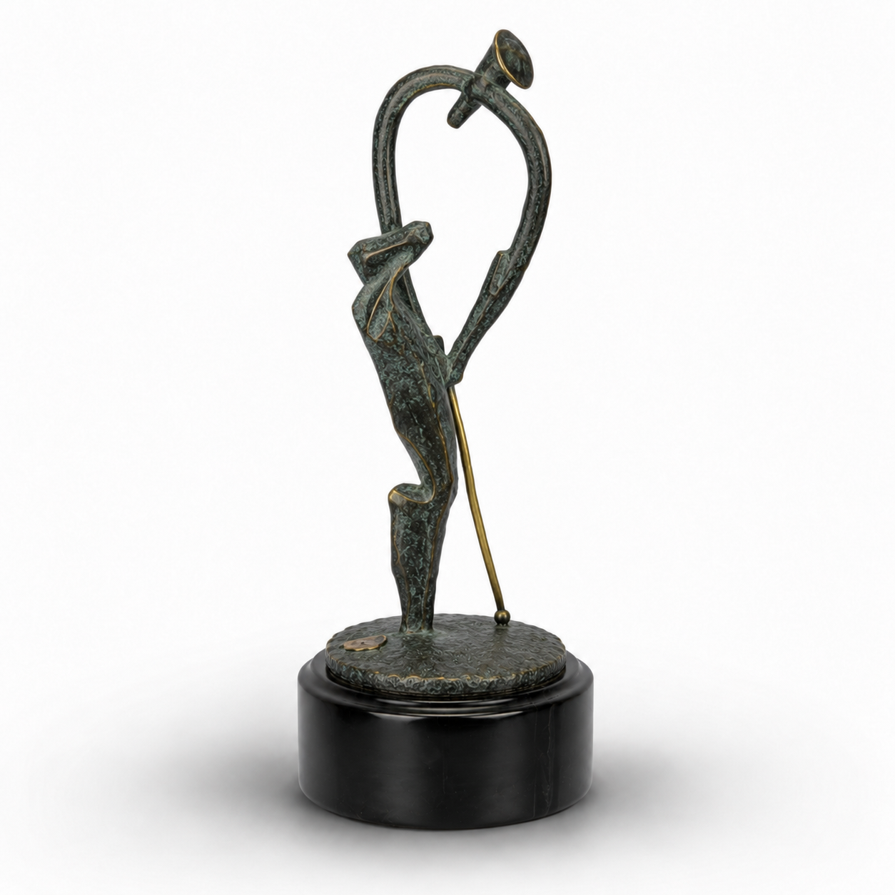 Modernist Bronze Sculpture of a Golfer | Handcrafted Bronze Decor