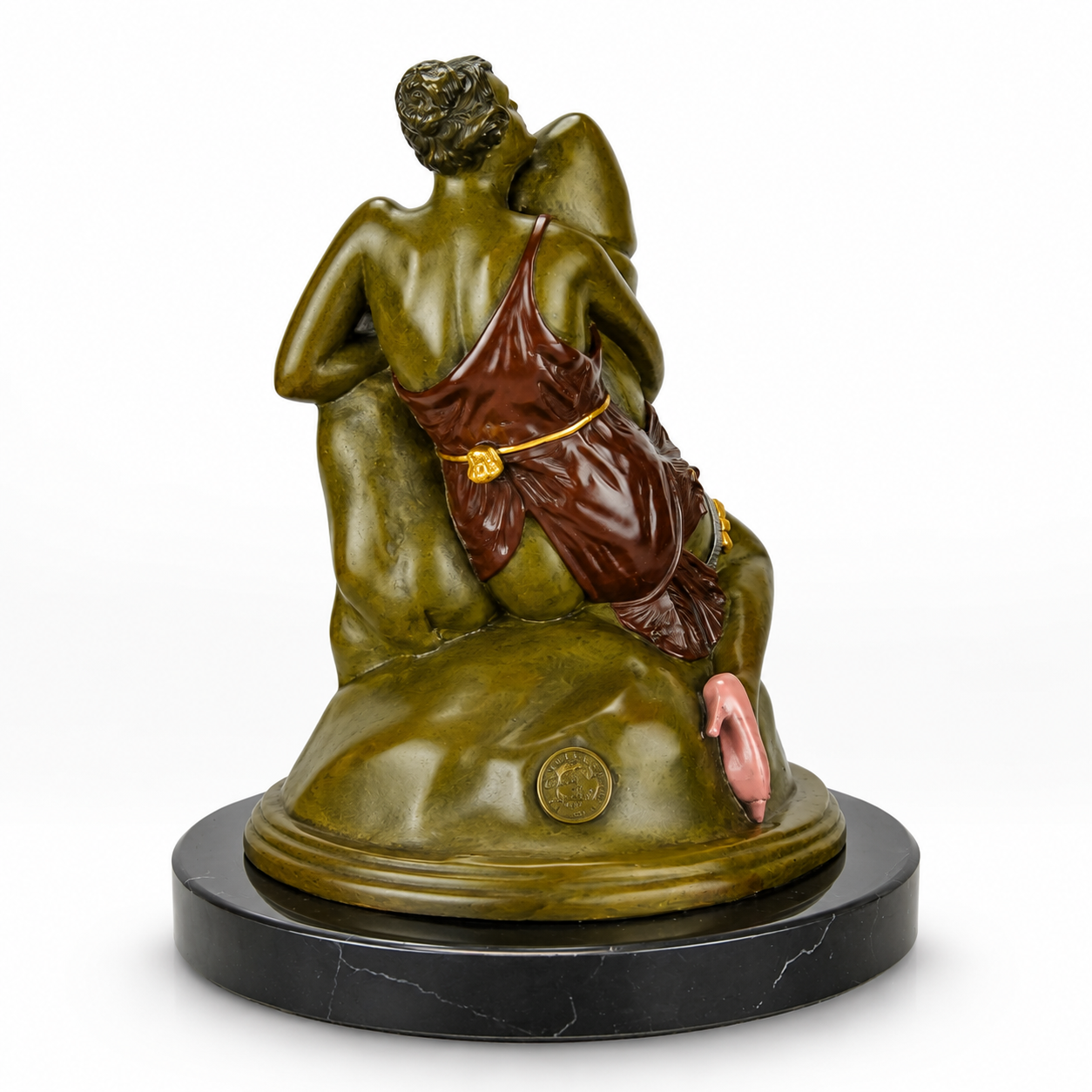 Woman Embracing a Phallus | Handcrafted Bronze Decor | Unique Home