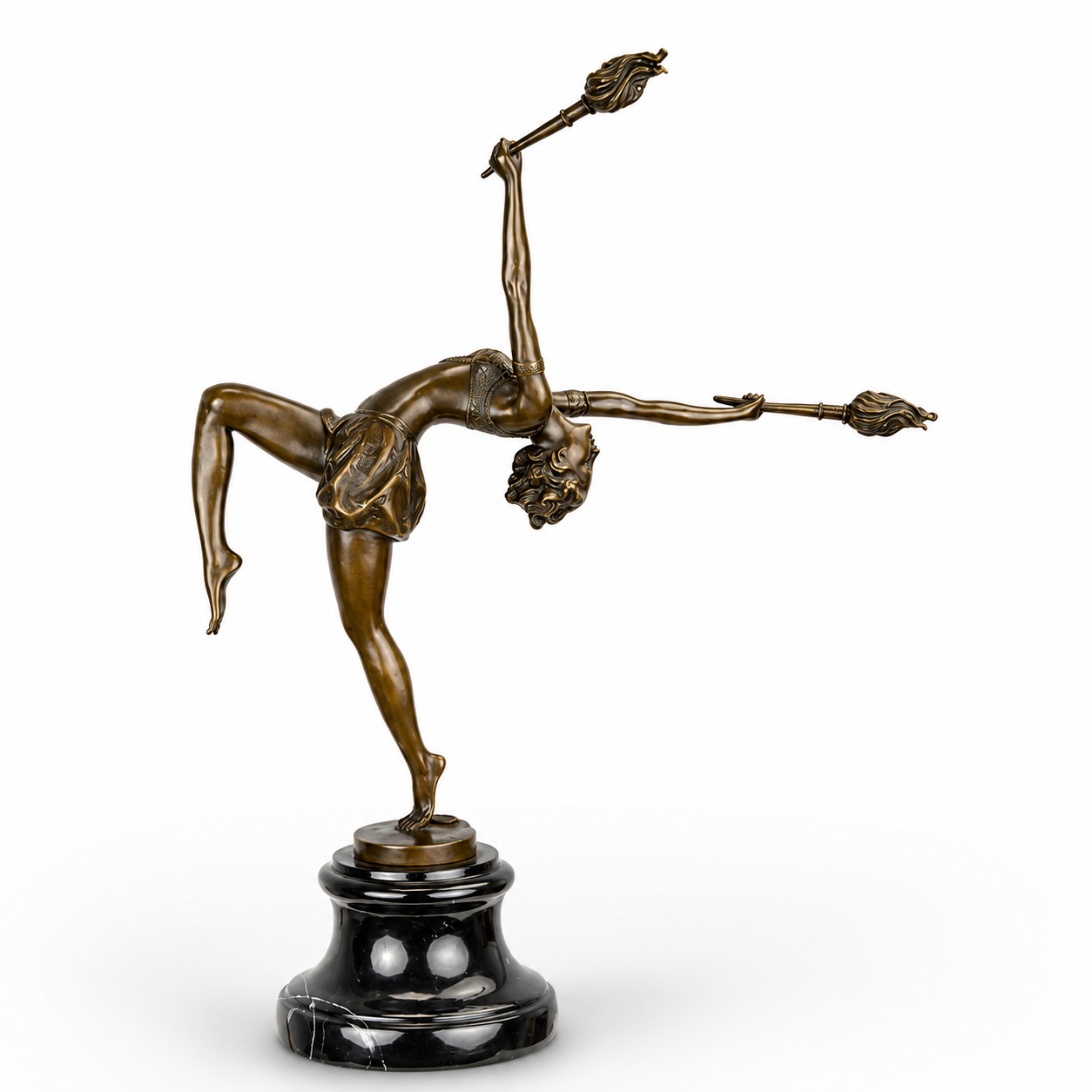Art Deco Torch Dancer | Handcrafted Bronze Decor | Gift Idea