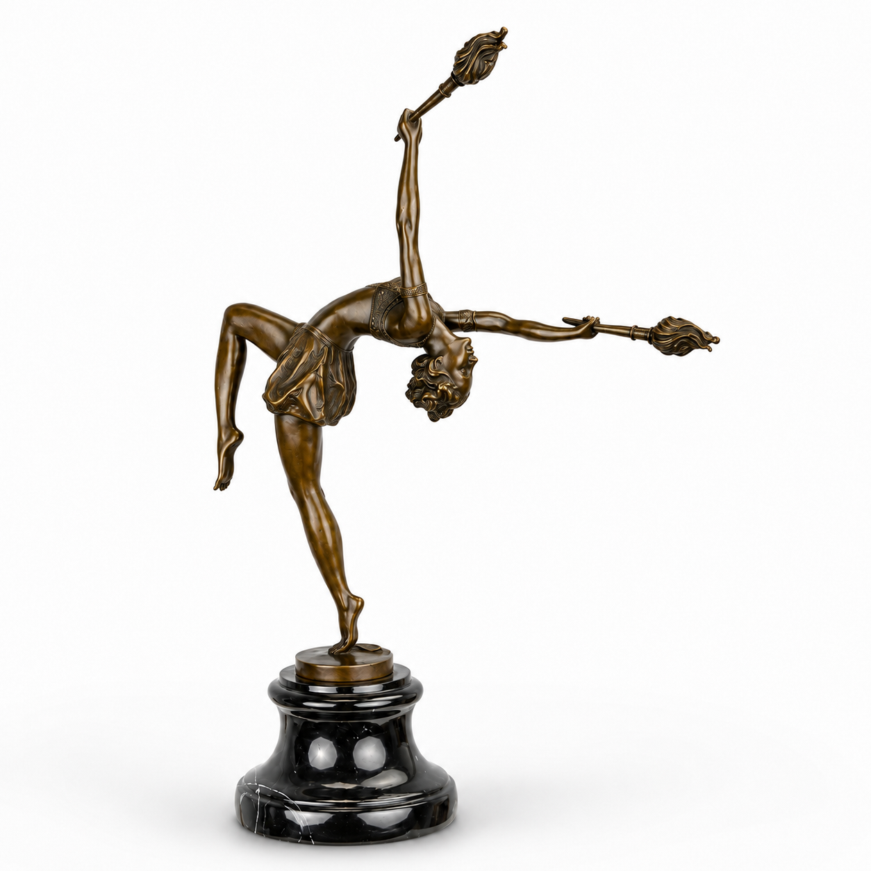 Art Deco Torch Dancer | Handcrafted Bronze Decor | Gift Idea