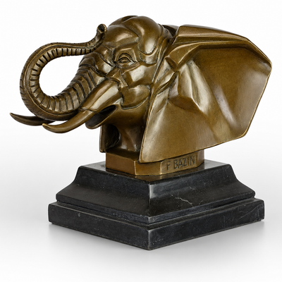 Elephant Head Sculpture | Handcrafted Bronze Decor