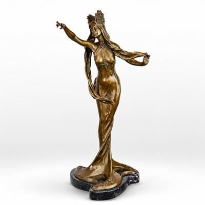Bronze Sculpture, Art Nouveau of a Dressed Woman | Figurines & Statues