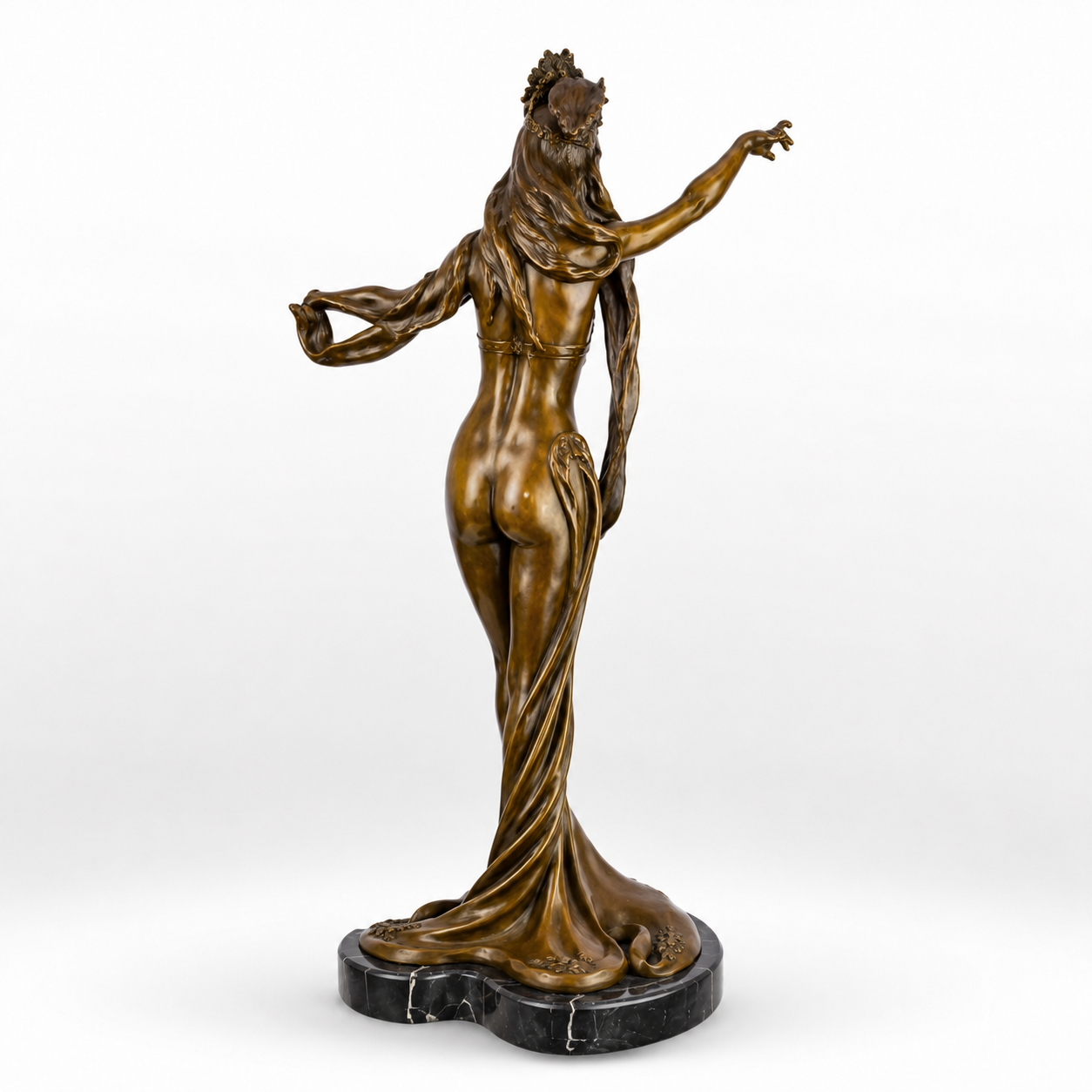 Bronze Sculpture, Art Nouveau of a Dressed Woman | Figurines & Statues