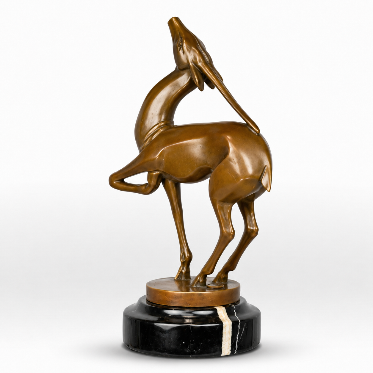 Stylized Gazelle Sculpture | Handcrafted Bronze Decor | Gift Idea