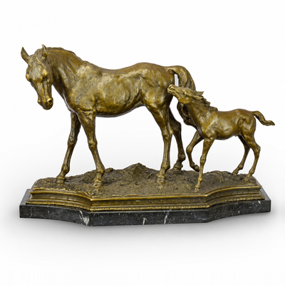 Horse and Colt | Handcrafted Bronze Decor | Unique Home Accent