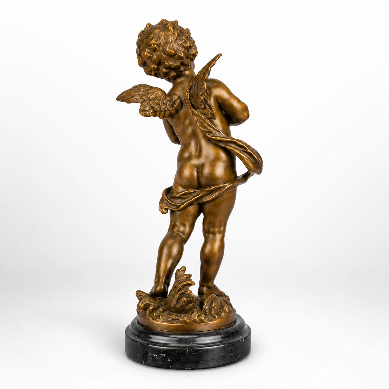 Putto Playing Cymbals | Handcrafted Bronze Decor | Unique Home Accent