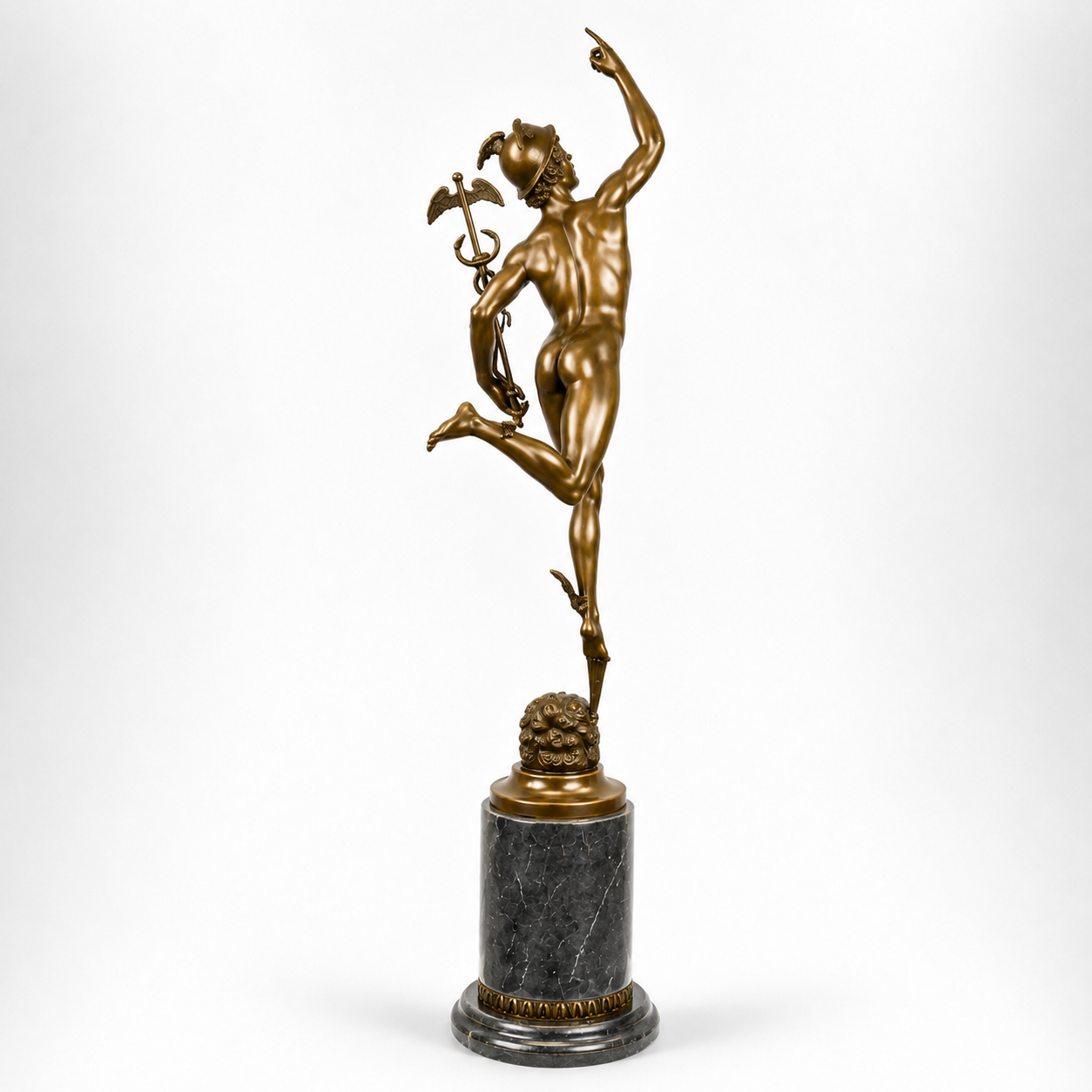 Ascending Hermes Figure | Handcrafted Bronze Decor