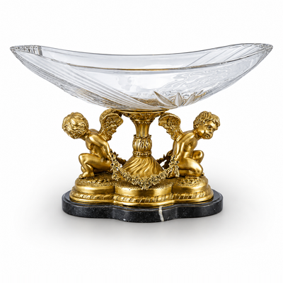 Bronze Mounted Glass Bowl | Handcrafted Bronze Decor | Unique Home
