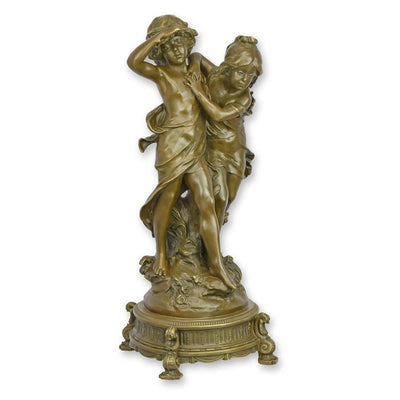 Boy and Girl Bronze Sculpture