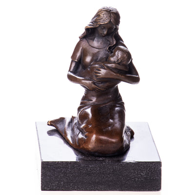 Mother and Child Figurine | Handcrafted Bronze Decor