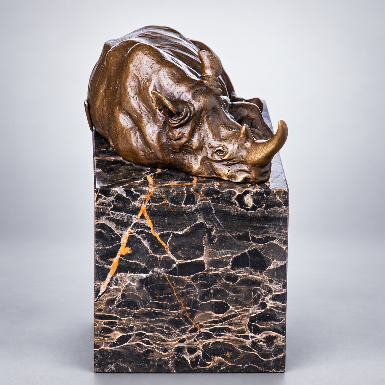 Rhinoceros Bronze Sculpture – Small – view 3