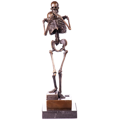 Human Skeleton Statue | Handcrafted Bronze Decor