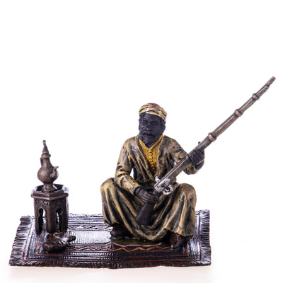 Colored bronze figure of Viennese style Arab with rifle