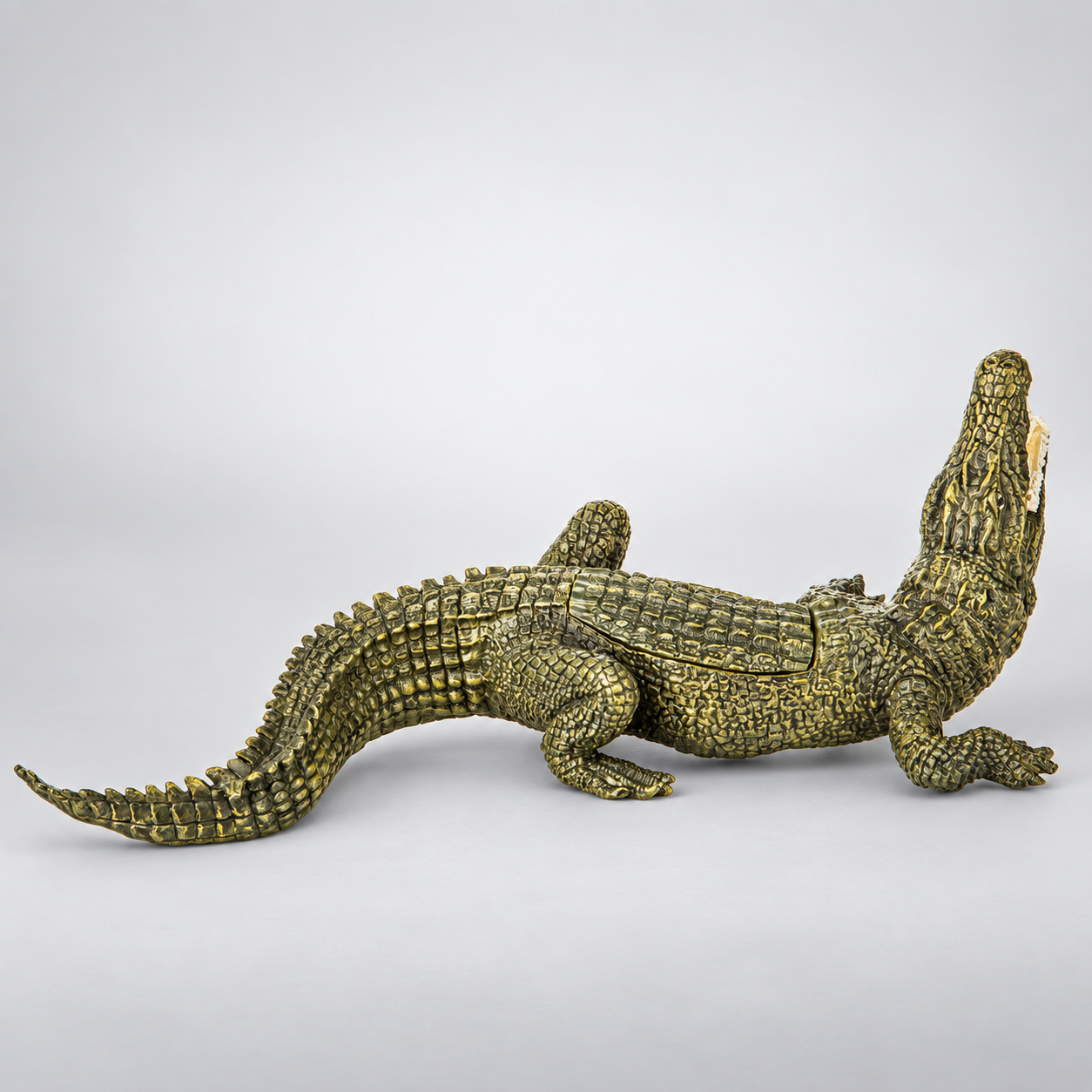 Woman on Crocodile Vienna Bronze Figurine – Cold Painted