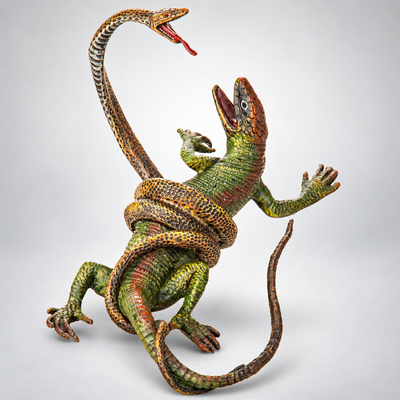 Snake and Lizard Vienna Bronze Figurine – Cold Painted