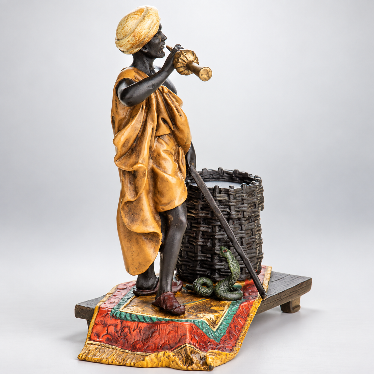 Snake Charmer Vienna Bronze Figurine – Cold Painted