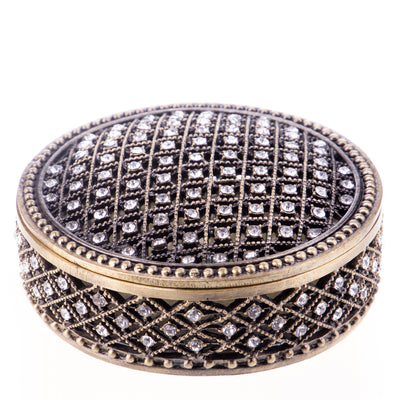 Pill box made of enamelled pewter and gemstones | Handcrafted Home