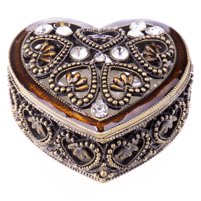 Pill box made of enamelled pewter and gemstones in the shape of a