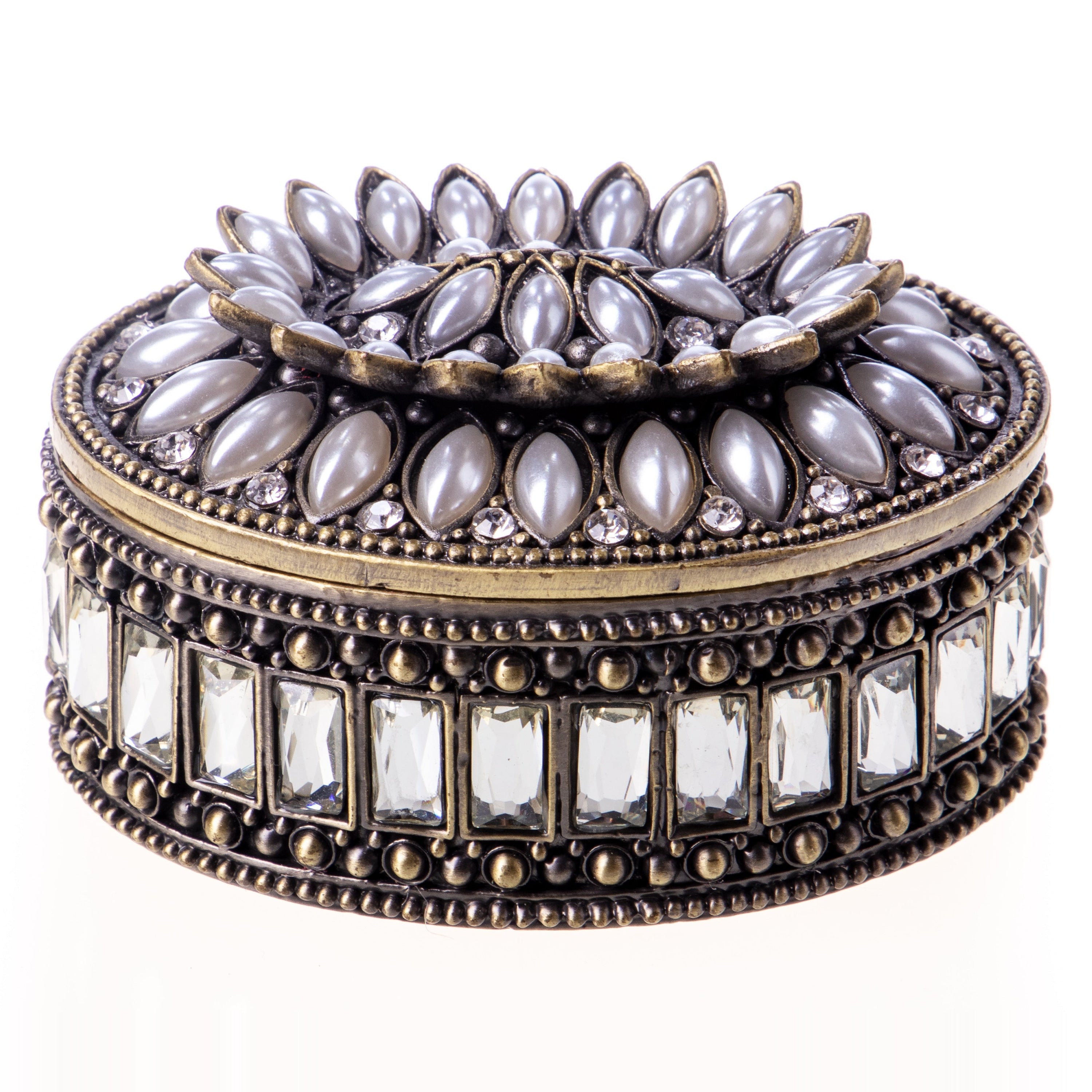 Pill box made of enamelled pewter and gemstones | Handcrafted Home