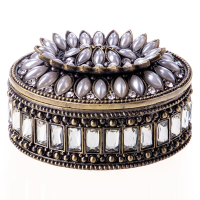 Pill box made of enamelled pewter and gemstones | Handcrafted Home