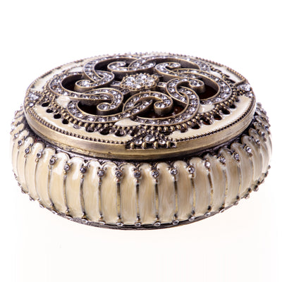 Pill box made of enamelled pewter and gemstones | Handcrafted Home
