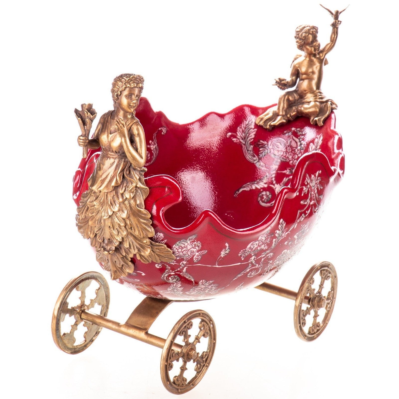 Rococo Cherub Carriage Bowl | Handcrafted Porcelain Decor
