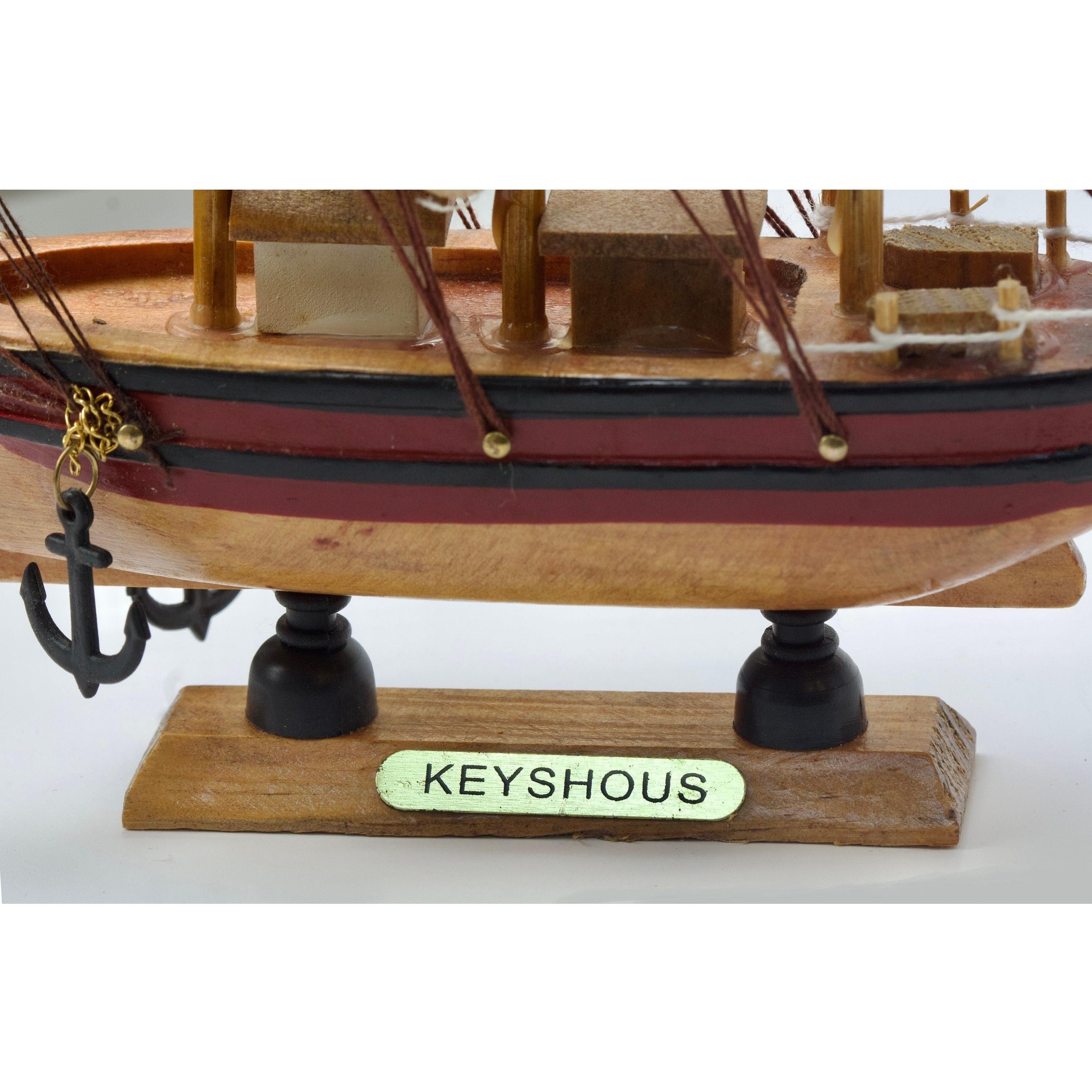 Vintage Sailing Ship Model | Handcrafted Wood Decor
