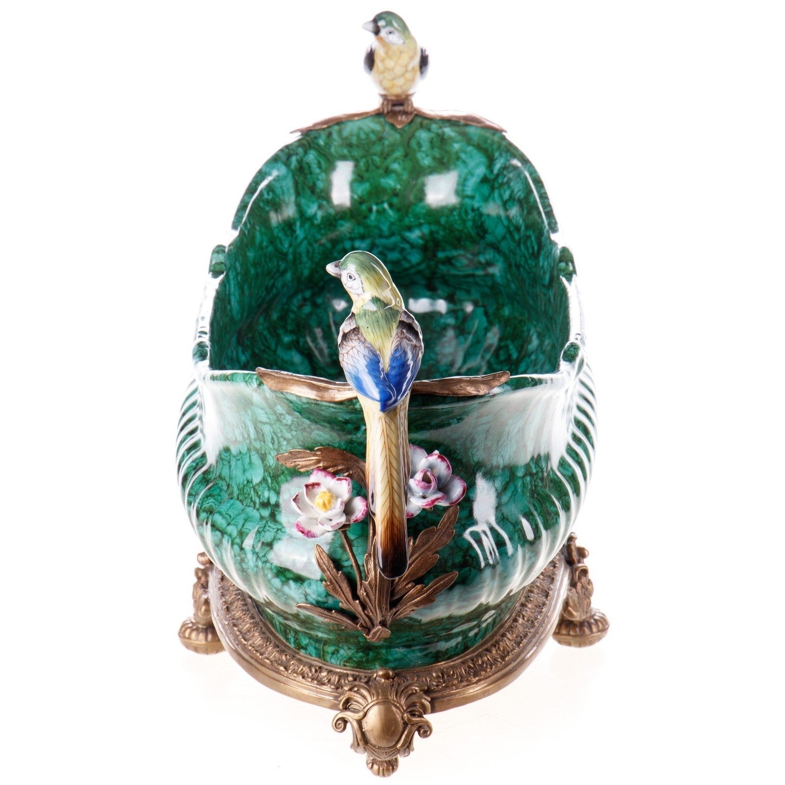 Bird Accent Trough Bowl | Handcrafted Ceramic Decor