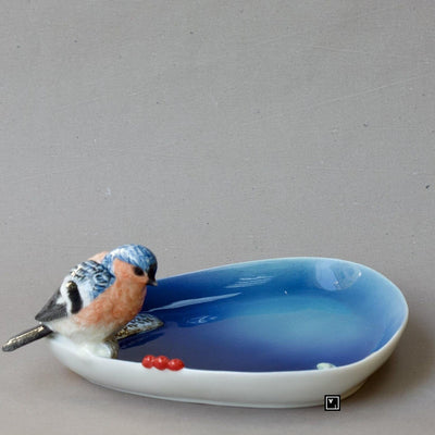 Blue Bird Porcelain Tray | Handcrafted Porcelain Decor