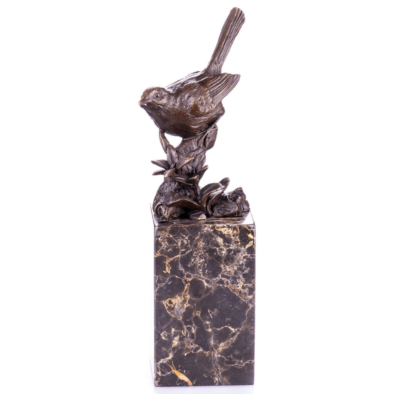 Perched Bird Statue | Handcrafted Bronze Decor | Unique Home Accent