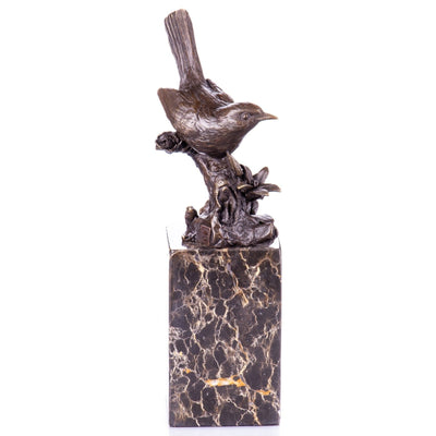Perched Bird Statue | Handcrafted Bronze Decor | Unique Home Accent