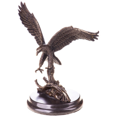Eagle Landing Sculpture | Handcrafted Bronze Decor