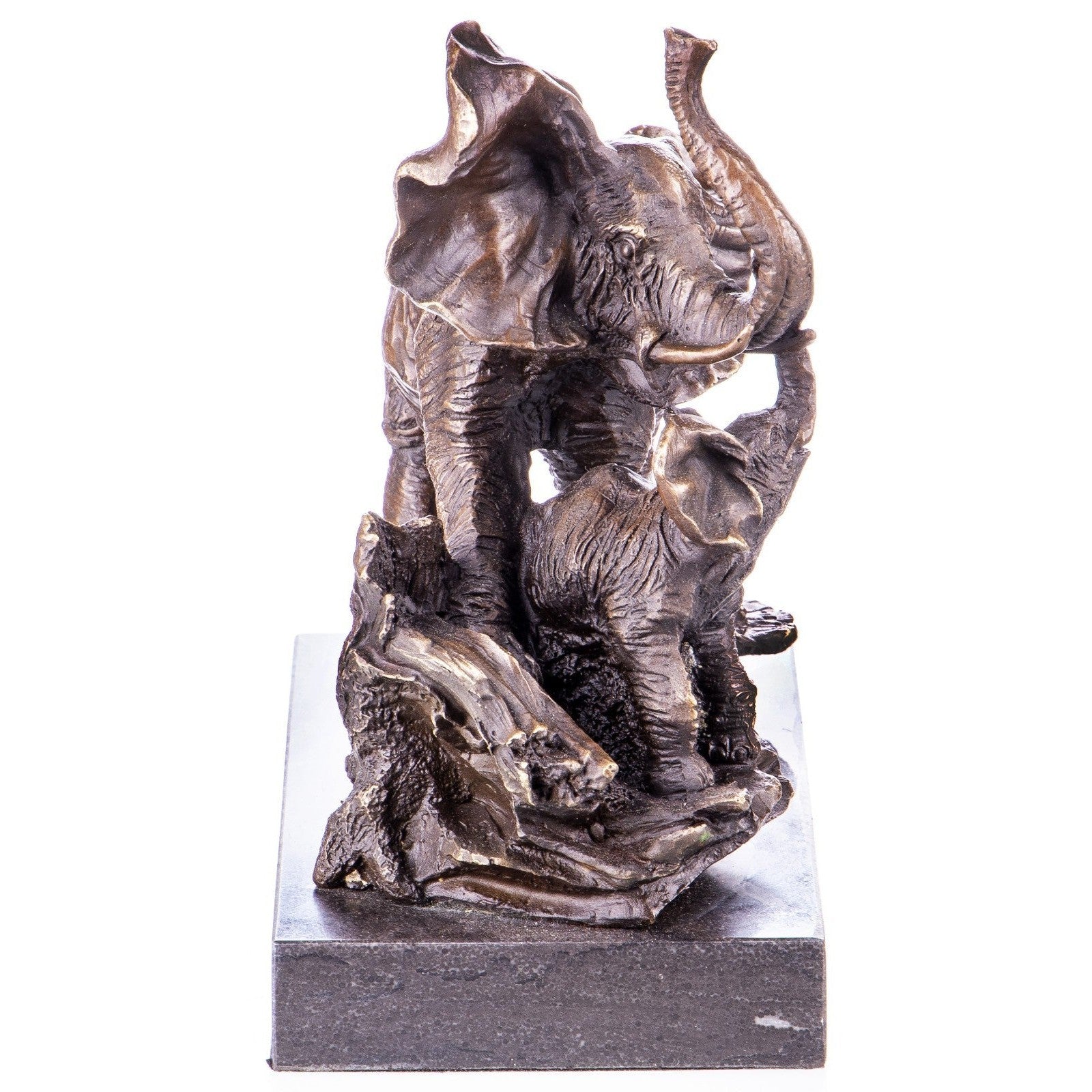 Elephant Family Sculpture | Handcrafted Bronze Decor