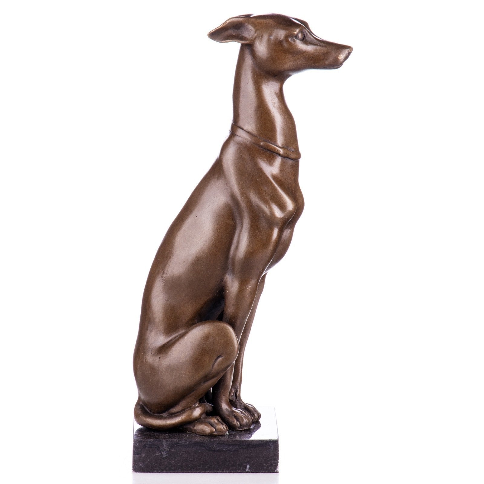 Sitting Greyhound Statue | Handcrafted Bronze Decor