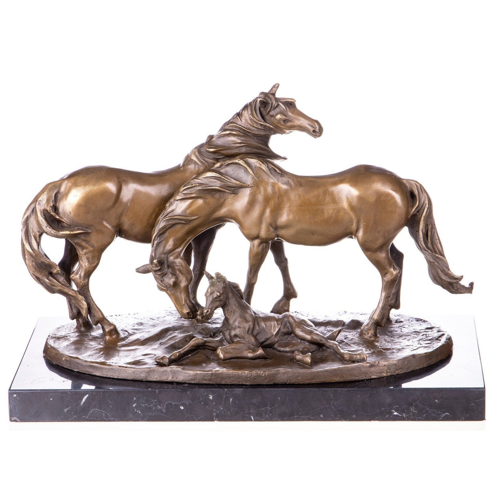 Bronze Horse Family Sculpture | Animal Sculptures | Home Decor