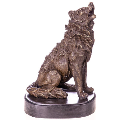 Bronze Howling Wolf Sculpture | Animal Sculptures | Home Decor
