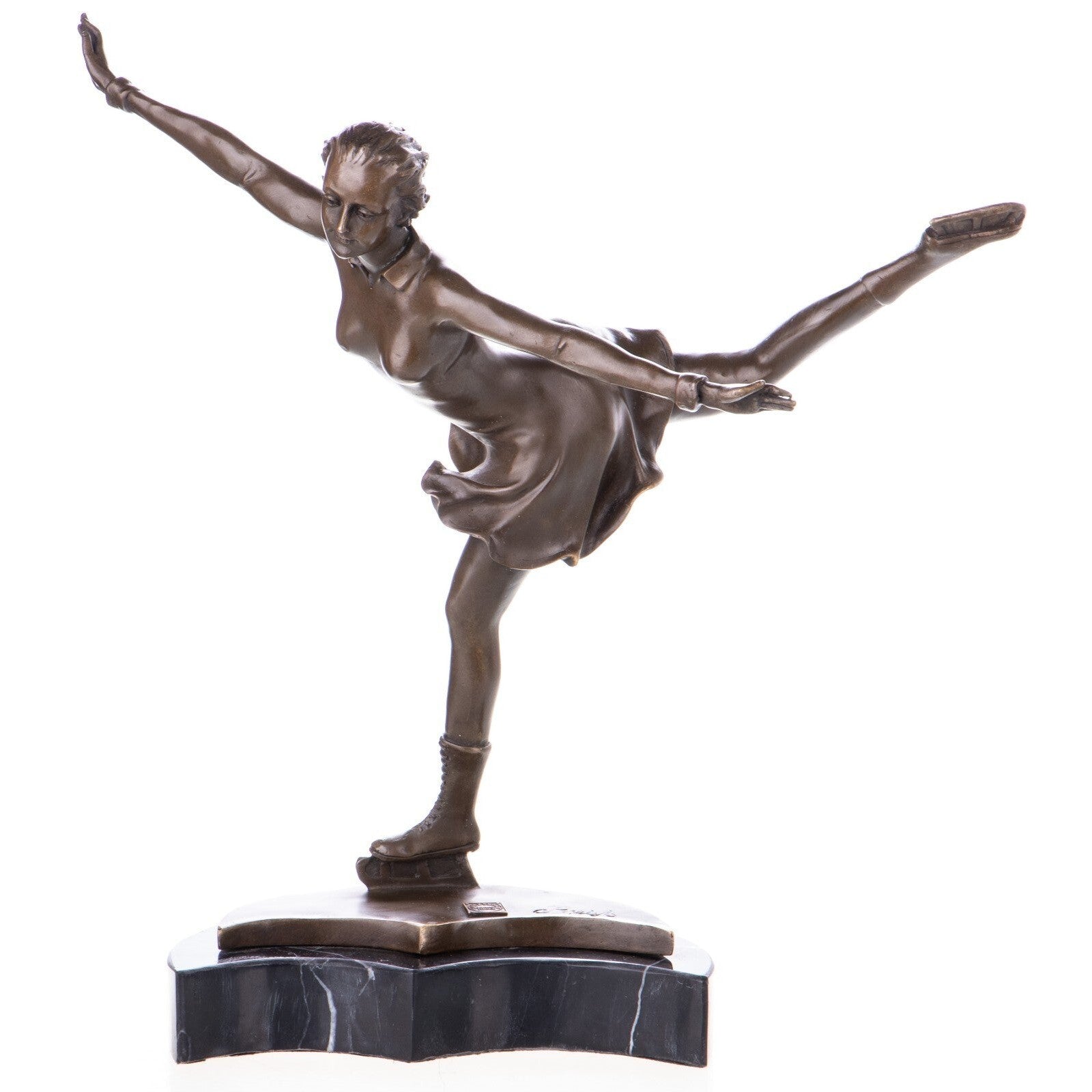 Bronze Ice Skater Girl Sculpture | Figurines & Statues | Home Decor